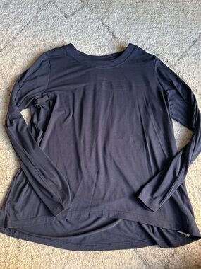 Athleta Dream Drape Long Sleeve Navy Top Size SP